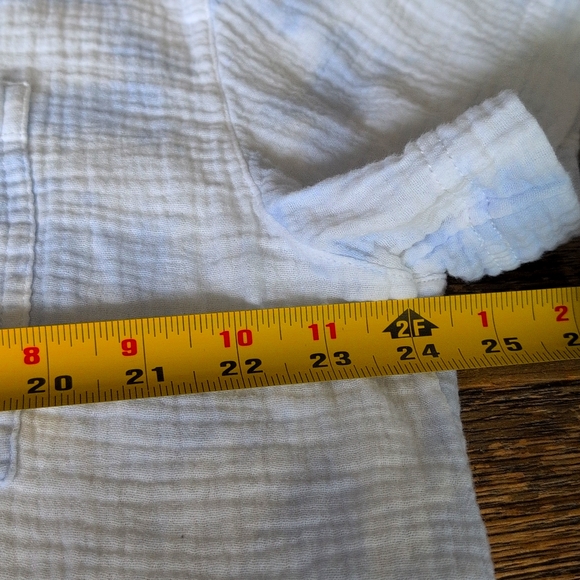 Joe Fresh Cotton Light Blue & White Button Down Boxy Top SZ XL - Picture 11 of 13